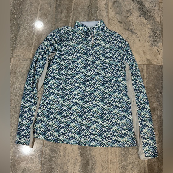 Ariat Tops - Ariat Tek Blue and White Chevron Shirt